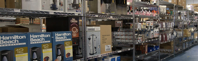 coffee machines on a shelf