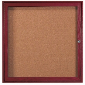 Aarco Products Inc CBC3636R Red Oak Enclosed Bulletin Board