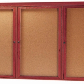 Aarco Products Inc CBC3672-3R Red Oak Enclosed Bulletin Board
