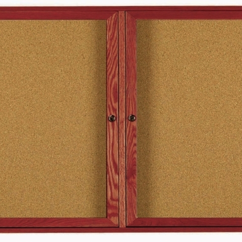 Aarco Products Inc CBC3672R Red Oak Enclosed Bulletin Board