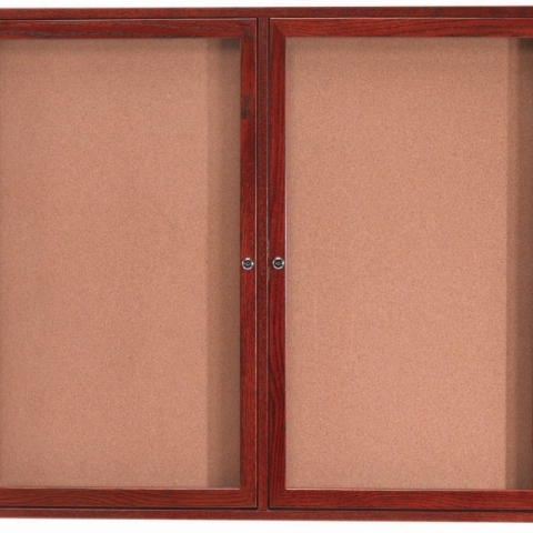 Aarco Products Inc CBC4860R Red Oak Enclosed Bulletin Board