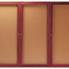 Aarco Products Inc CBC4872-3R Red Oak Enclosed Bulletin Board