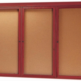 Aarco Products Inc CBC4872R Red Oak Enclosed Bulletin Board