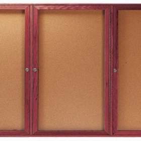 Aarco Products Inc CBC4896-3R Red Oak Enclosed Bulletin Board