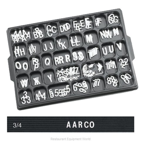 Aarco Products Inc HF.75 Letter/Number Set
