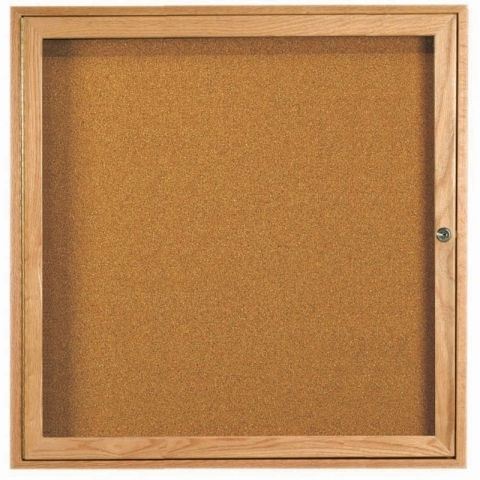 Aarco Products Inc OBC3636R Red Oak Enclosed Bulletin Board