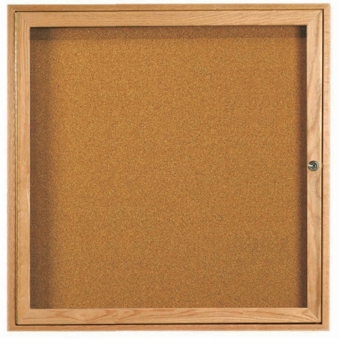 Aarco Products Inc OBC3636R Red Oak Enclosed Bulletin Board