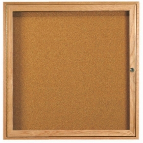 Aarco Products Inc OBC3636R Red Oak Enclosed Bulletin Board