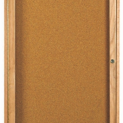 Aarco Products Inc OBC4836R Red Oak Enclosed Bulletin Board