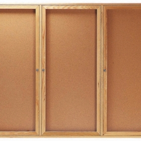 Aarco Products Inc OBC4872-3R Red Oak Enclosed Bulletin Board