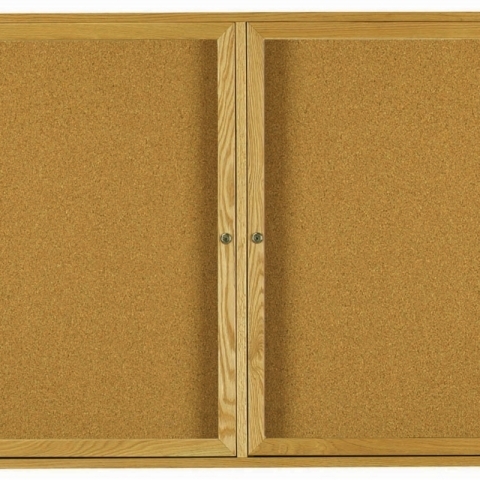 Aarco Products Inc OBC4872R Red Oak Enclosed Bulletin Board