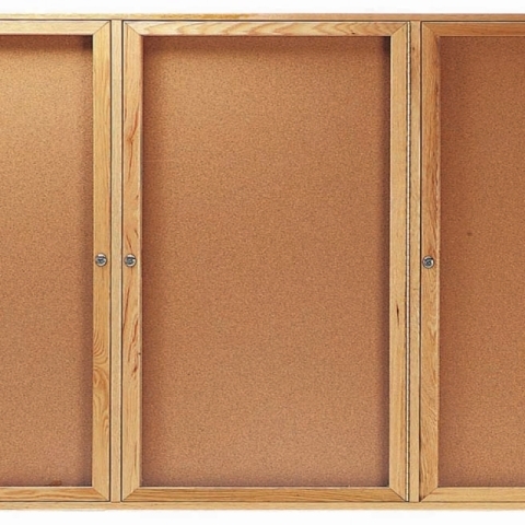 Aarco Products Inc OBC4896-3R Red Oak Enclosed Bulletin Board