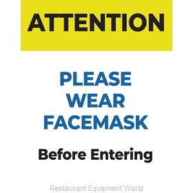 Aarco Products Inc PWF1185 Sign, Compliance, Social Distancing & Face Mask