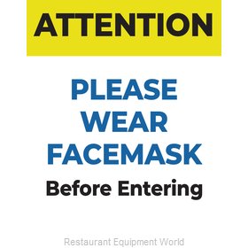 Aarco Products Inc PWF2822 Sign, Compliance, Social Distancing & Face Mask