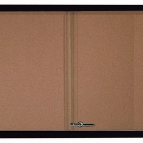 Aarco Products Inc SBC3660BK Enclosed Bulletin Board With Sliding Glass Doors