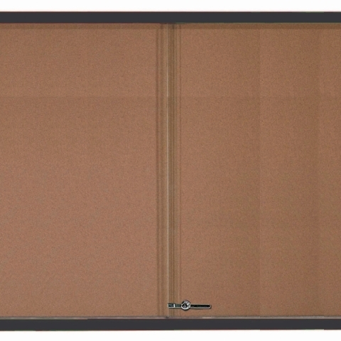 Aarco Products Inc SBC4872BA Enclosed Bulletin Board With Sliding Glass Doors