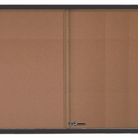 Aarco Products Inc SBC4872BA Enclosed Bulletin Board With Sliding Glass Doors