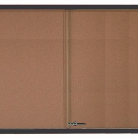 Aarco Products Inc SBC4872BA Enclosed Bulletin Board With Sliding Glass Doors