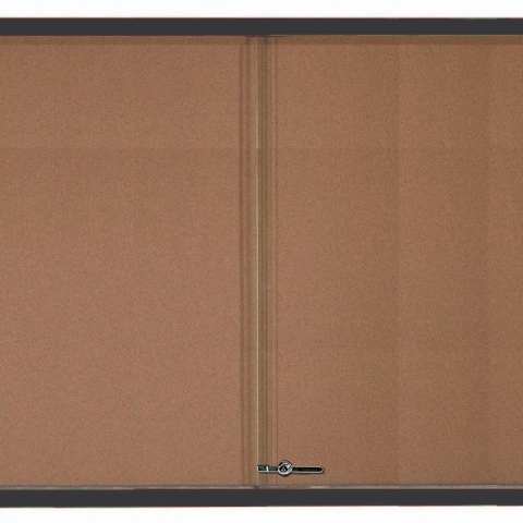 Aarco Products Inc SBC4872BK Enclosed Bulletin Board With Sliding Glass Doors