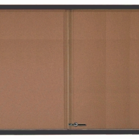 Aarco Products Inc SBC4872BK Enclosed Bulletin Board With Sliding Glass Doors
