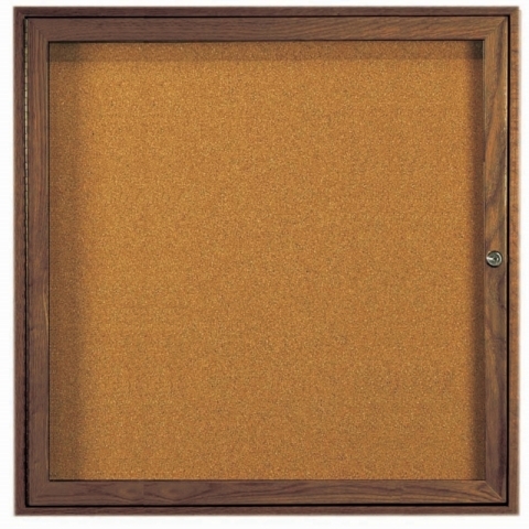 Aarco Products Inc WBC3636R Red Oak Enclosed Bulletin Board