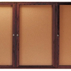 Aarco Products Inc WBC3672-3R Red Oak Enclosed Bulletin Board