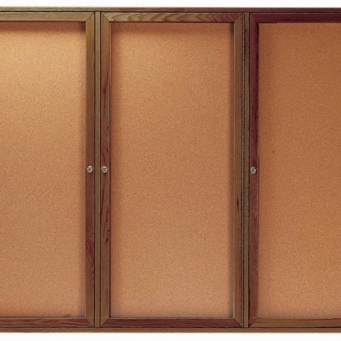 Aarco Products Inc WBC4872-3R Red Oak Enclosed Bulletin Board