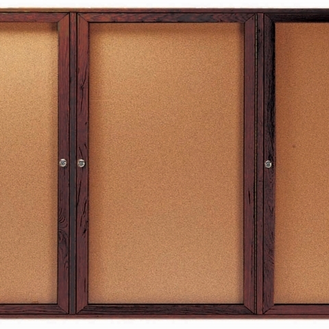 Aarco Products Inc WBC4896-3R Red Oak Enclosed Bulletin Board