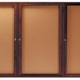 Aarco Products Inc WBC4896-3R Red Oak Enclosed Bulletin Board