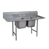 Fregadero, (2) Dos Tarjas/Compartimientos
 <br><span class=fgrey12>(Advance Tabco 93-22-40-18RL Sink, (2) Two Compartment)</span>