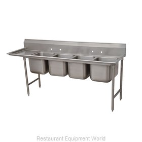 Advance Tabco 93-44-96-36L Sink, (4) Four Compartment