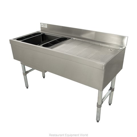 Advance Tabco CRW-4L-7 Underbar Ice Bin/Cocktail Station, Drainboard