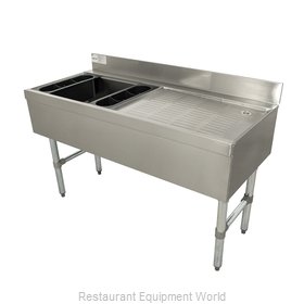 Advance Tabco CRW-4L Underbar Ice Bin/Cocktail Station, Drainboard