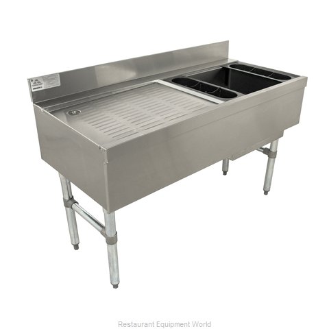 Advance Tabco CRW-4R-7 Underbar Ice Bin/Cocktail Station, Drainboard