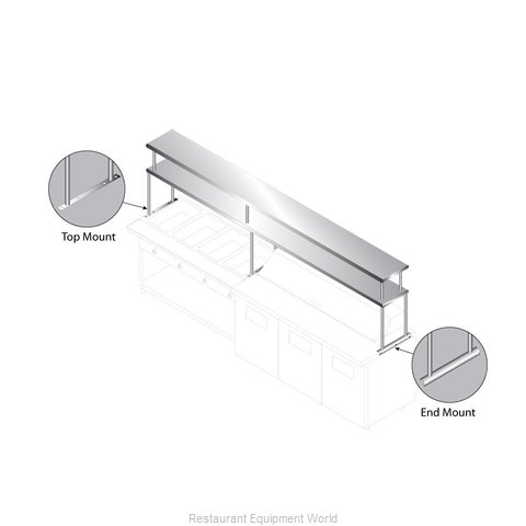 Advance Tabco CU-24-48-2 Overshelf, Table-Mounted