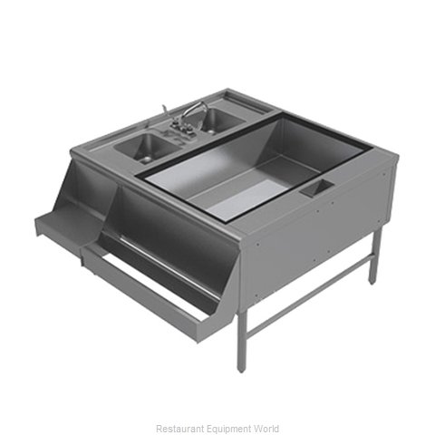 Advance Tabco PR-42X30-10-R Underbar Ice Bin/Cocktail Station, Pass-Thru Combo