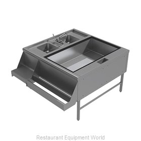 Advance Tabco PR-42X42-10-R Underbar Ice Bin/Cocktail Station, Pass-Thru Combo