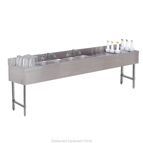 Advance Tabco SLC-84C-R Underbar Ice Bin/Cocktail Station, Sink Combo