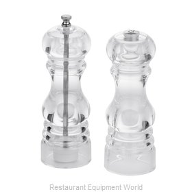 American Metalcraft PMSS62 6 Stainless Steel Salt Shaker and Pepper Mill  Set