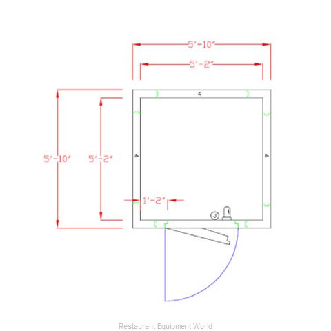 American Panel Corporation 6X6C-O Walk In Cooler, Modular, Remote