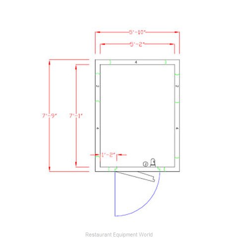 American Panel Corporation 6X8C-I Walk In Cooler, Modular, Self-Contained