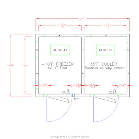 American Panel Corporation 8X12-I Walk In Combination Cooler Freezer, Self-Conta