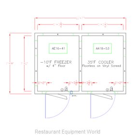 American Panel Corporation 8X12-I Walk In Combination Cooler Freezer, Self-Conta