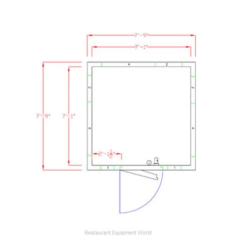 American Panel Corporation 8X8C-I Walk In Cooler, Modular, Self-Contained