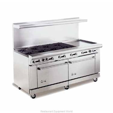 American Range AR8B-24RG Range 72 8 open burners 24 griddle broiler