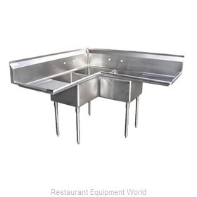 Blue Air Commercial Refrigeration 3C18-12L-2D Sink, (3) Three Compartment