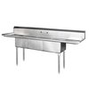 Fregadero, (3) Tres Tarjas/Compartimientos
 <br><span class=fgrey12>(Blue Air Commercial Refrigeration BS3-24-14/2D Sink, (3) Three Compartment)</span>