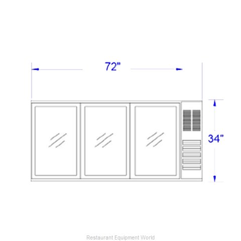 Beverage Air BB72GSY-1-B-27-PT Back Bar Cabinet, Refrigerated