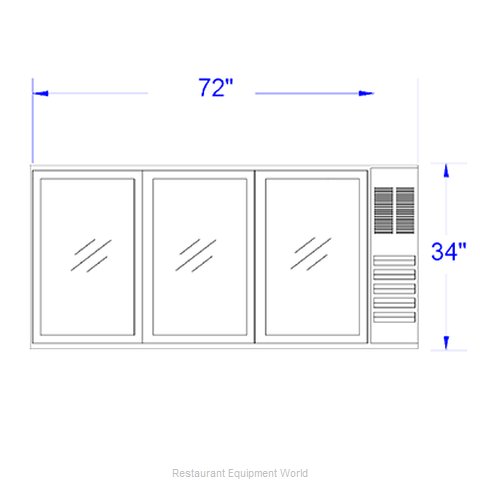 Beverage Air BB72GSYF-1-B-PT Back Bar Cabinet, Refrigerated