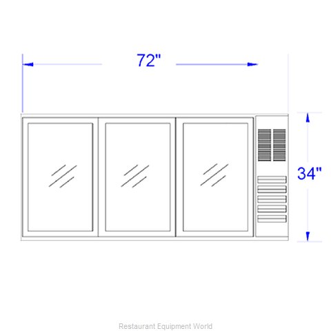 Beverage Air BB72GSYF-1-B27-PT Back Bar Cabinet, Refrigerated